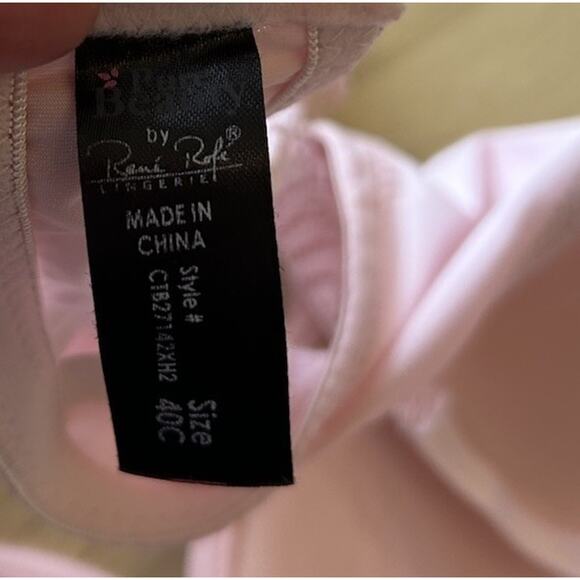 Pure Beauty Pink Full Coverage Lace Underwire Overbust 40C Butterfly Back Cross - Picture 5 of 8